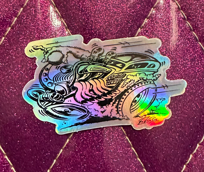 Holographic Asphalt Cowboy Sticker