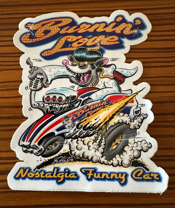 Burnin' Love Possum Elvis Sticker