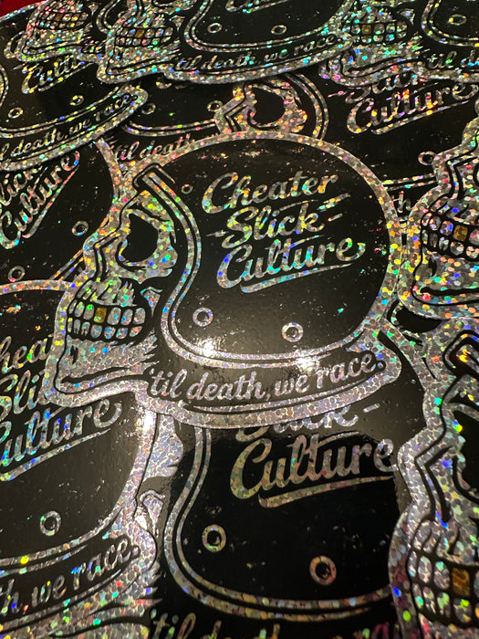 ‘Til Death, We Race Glitter Sticker