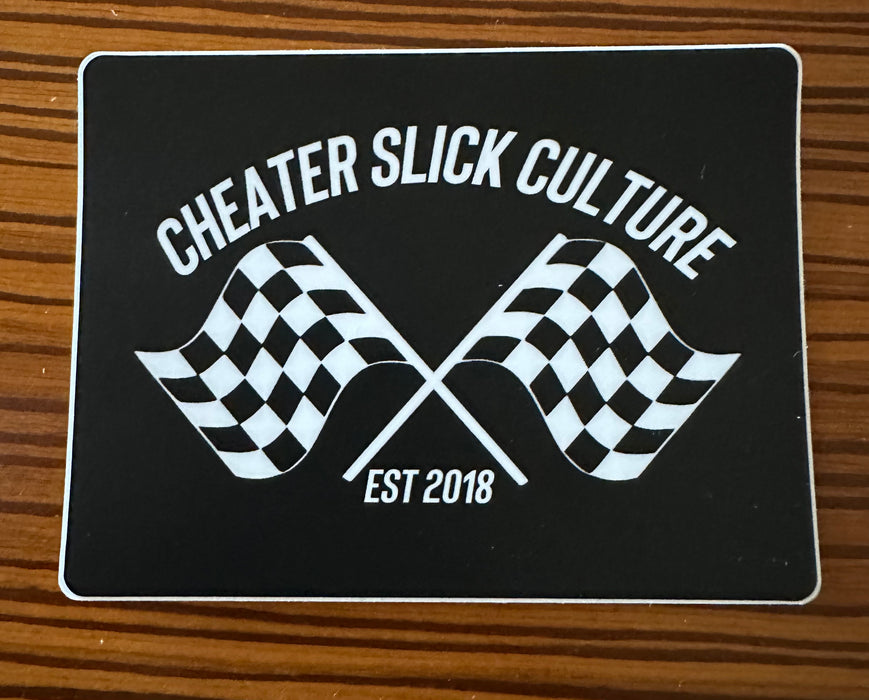Cheater Slick Culture Crossed Flags Sticker
