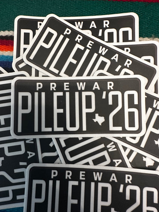 Prewar Pileup 2026 License Plate Sticker