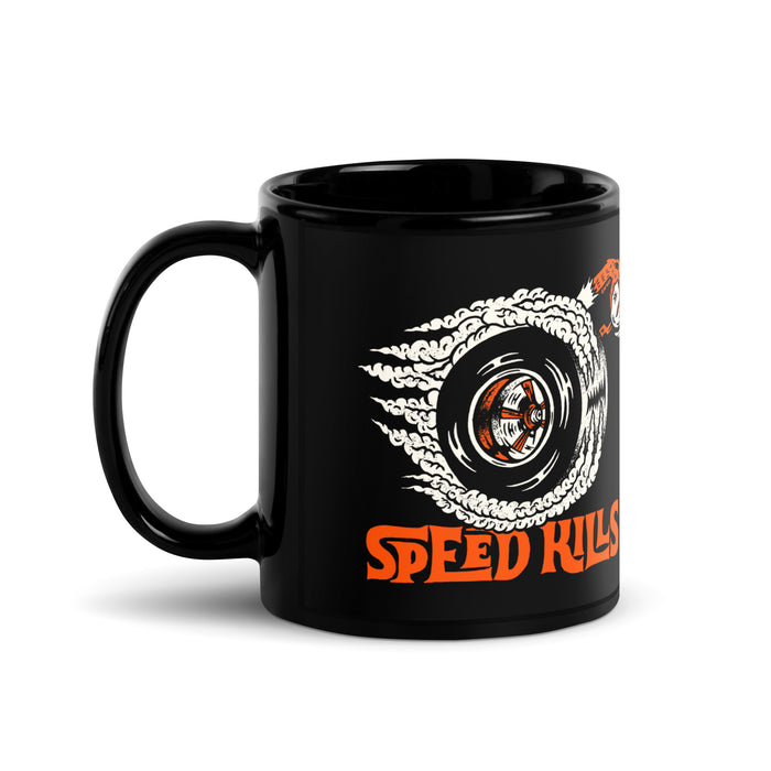 Speed Kills Black Glossy Mug