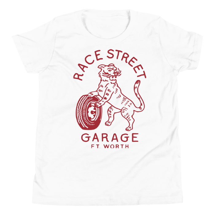 Race Street Garage Youth T-Shirt (White)